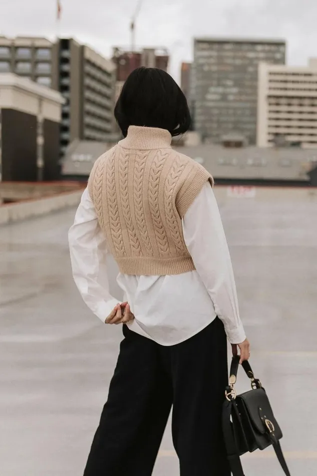 Trixie Mock Neck Sweater Oatmeal Women Bohme Tops