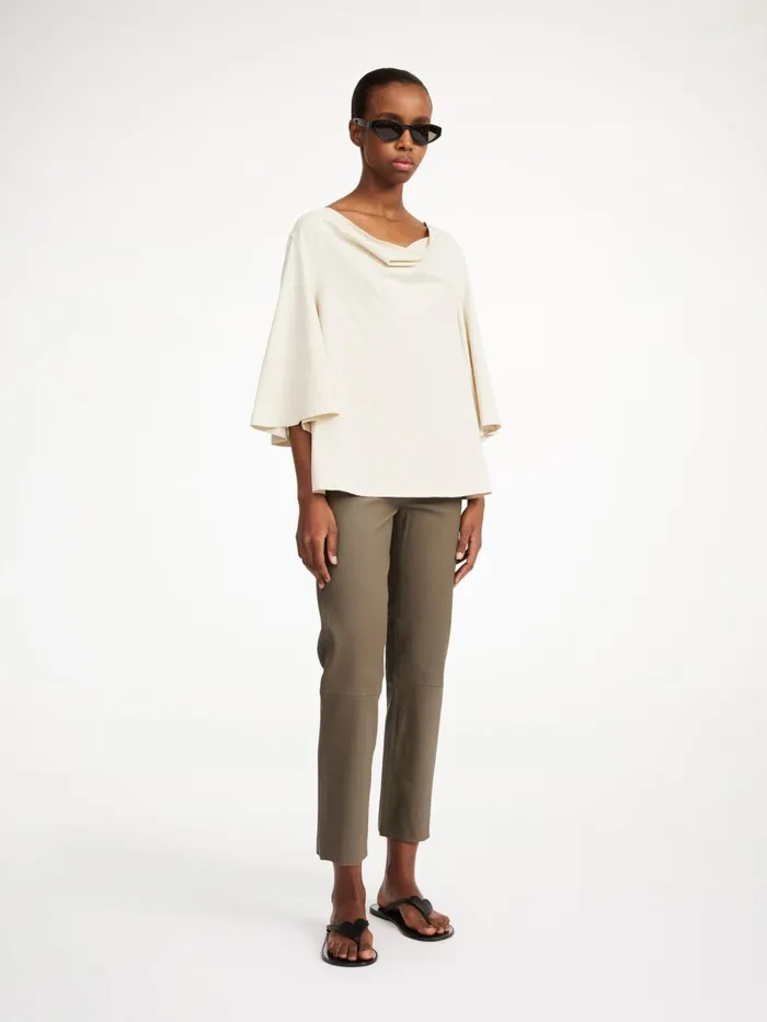 Trousers Women By Malene Birger Florentina Leather Trousers Shitake