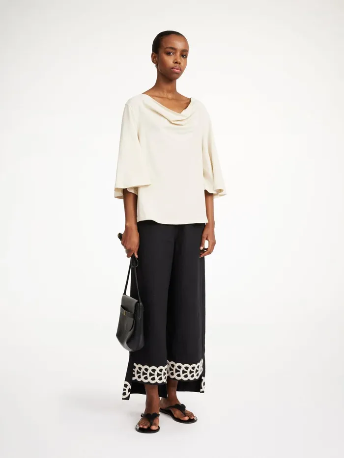 Trousers Women By Malene Birger Mirabellos Linen Trousers Black