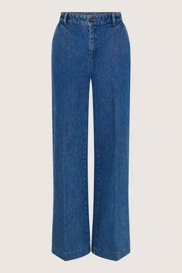 Trousers Women Soeur CALIFORNIA JEANS Washed Blue Denim
