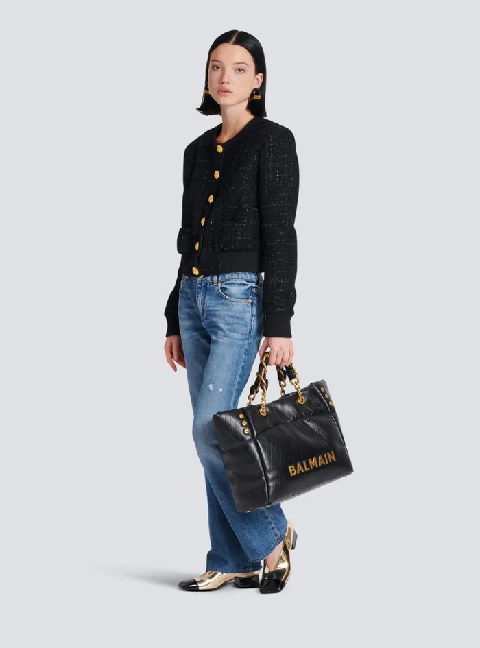 Tweed Jacket Black Women Balmain Outerwear