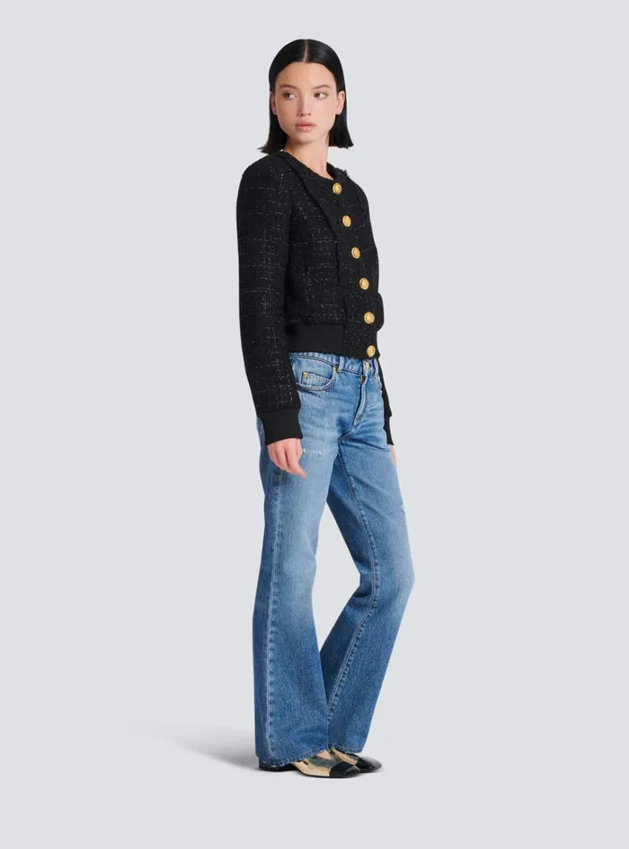 Tweed Jacket Black Women Balmain Outerwear