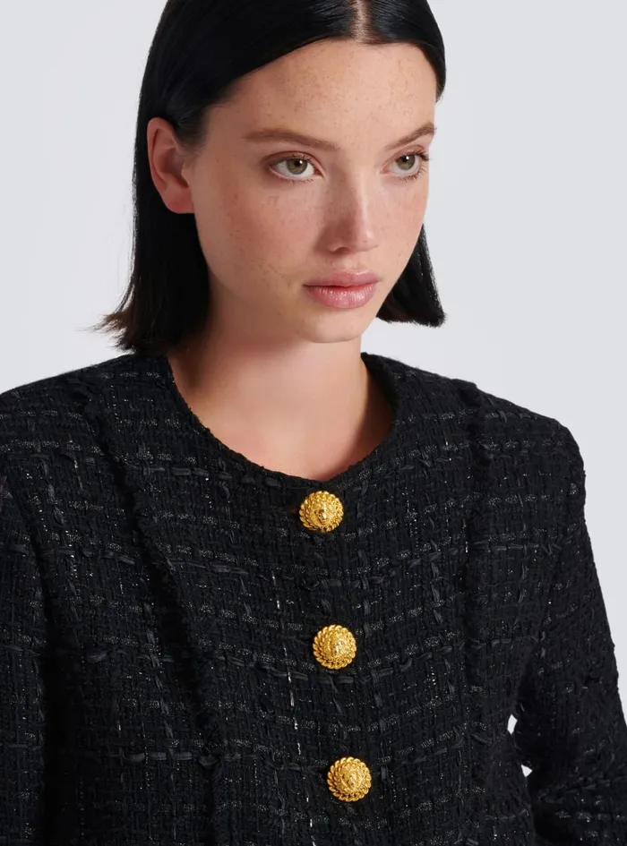 Tweed Jacket Black Women Balmain Outerwear