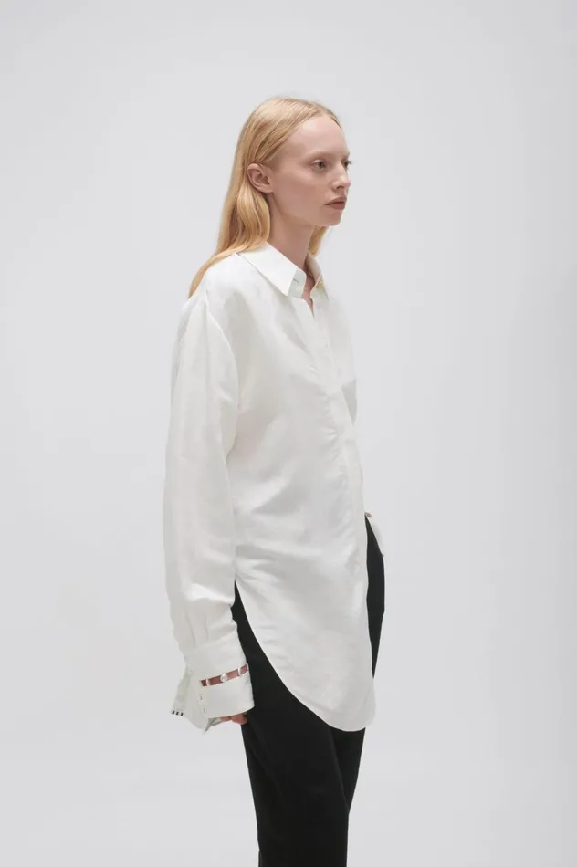 Ultralight Shirt Ivory Women Aje Tops