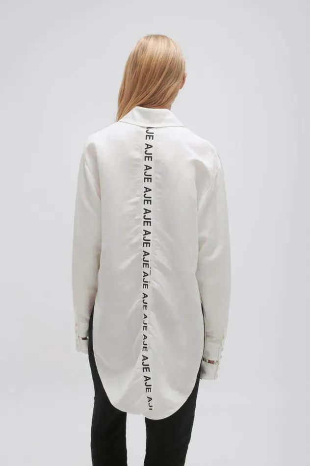 Ultralight Shirt Ivory Women Aje Tops