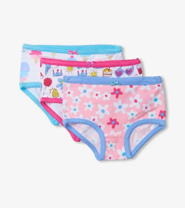 Underwear Girls Hatley Summer Prints Girls Hipster Underwear 3 Pack