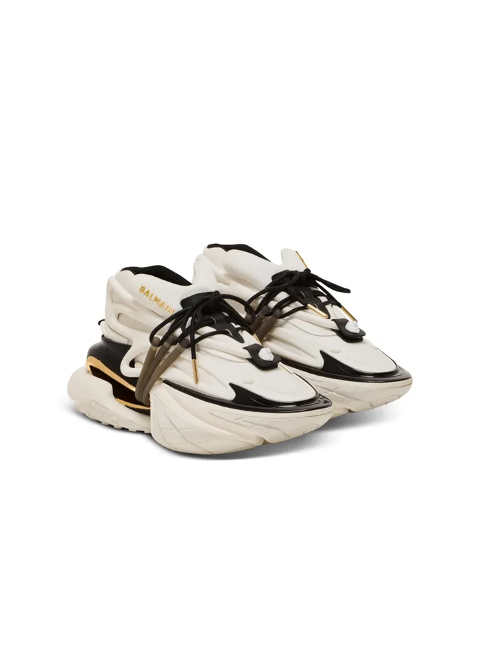 Unicorn Low Sneakers In Neoprene And Calfskin White Women Balmain Sneakers