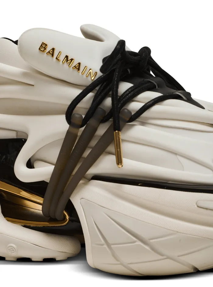 Unicorn Low Sneakers In Neoprene And Calfskin White Women Balmain Sneakers