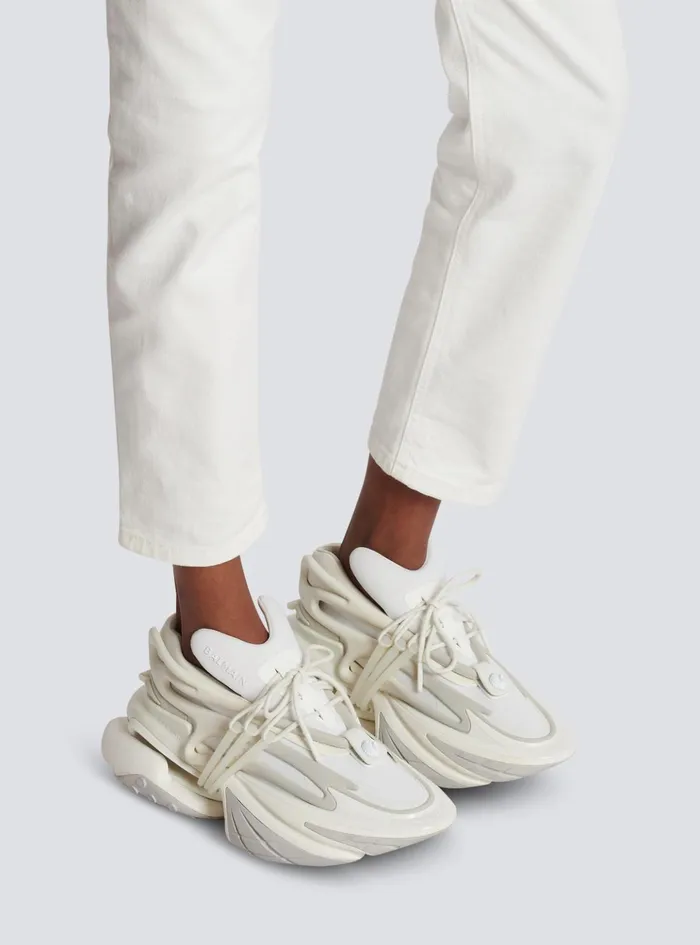 Unicorn Sneakers In Neoprene And Leather White Women Balmain Sneakers