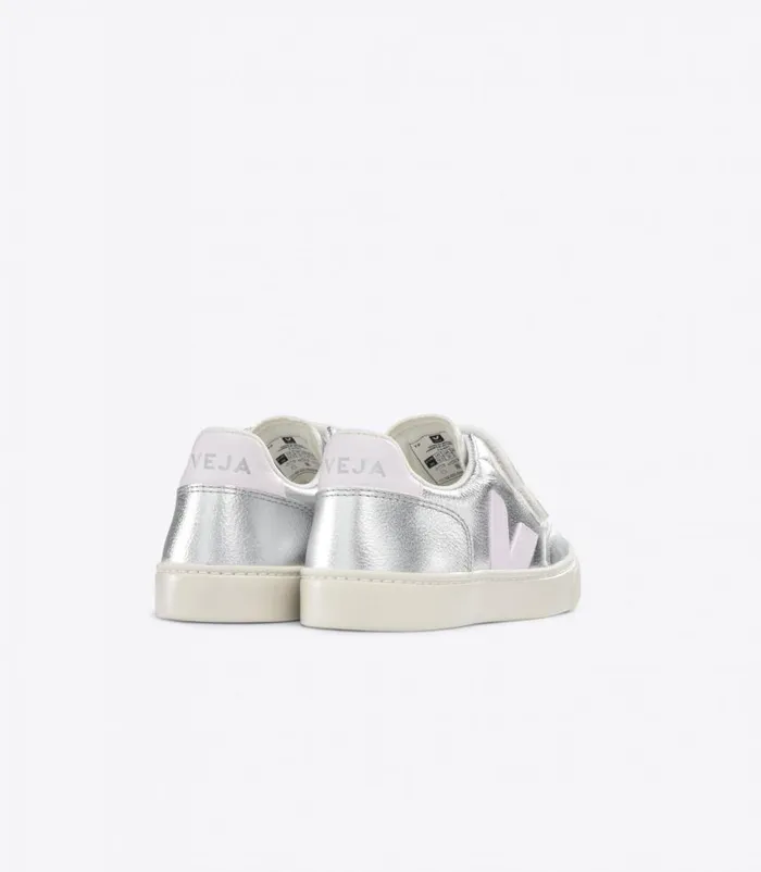 VEJA V12 Kids V12 LEATHER SILVER LASSI