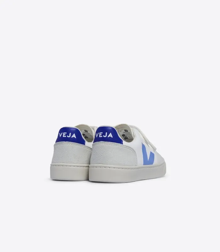 VEJA V12 Kids V12 LEATHER WHITE AQUA PAROS