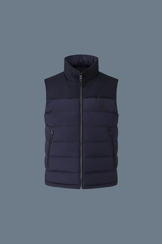 Vests Men Mackage BOBBIE Agile360 Stretch Light Down Vest With Stand Collar Black Vests Men Mackage BOBBIE Agile360 Stretch Light Down Vest With Stand Collar Black