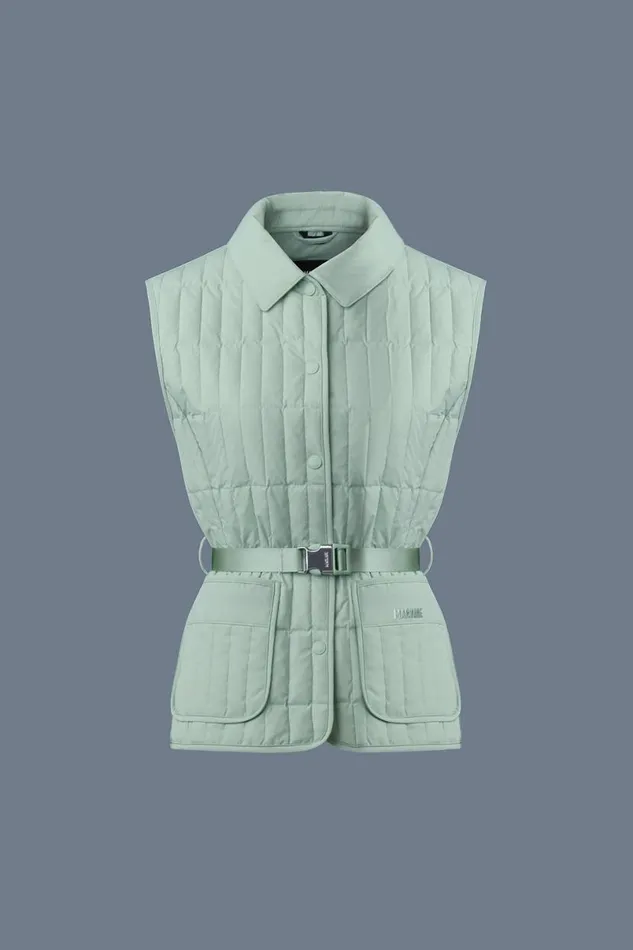 Vests Women Mackage HELIA Light Down Vertical Quilted Vest Black