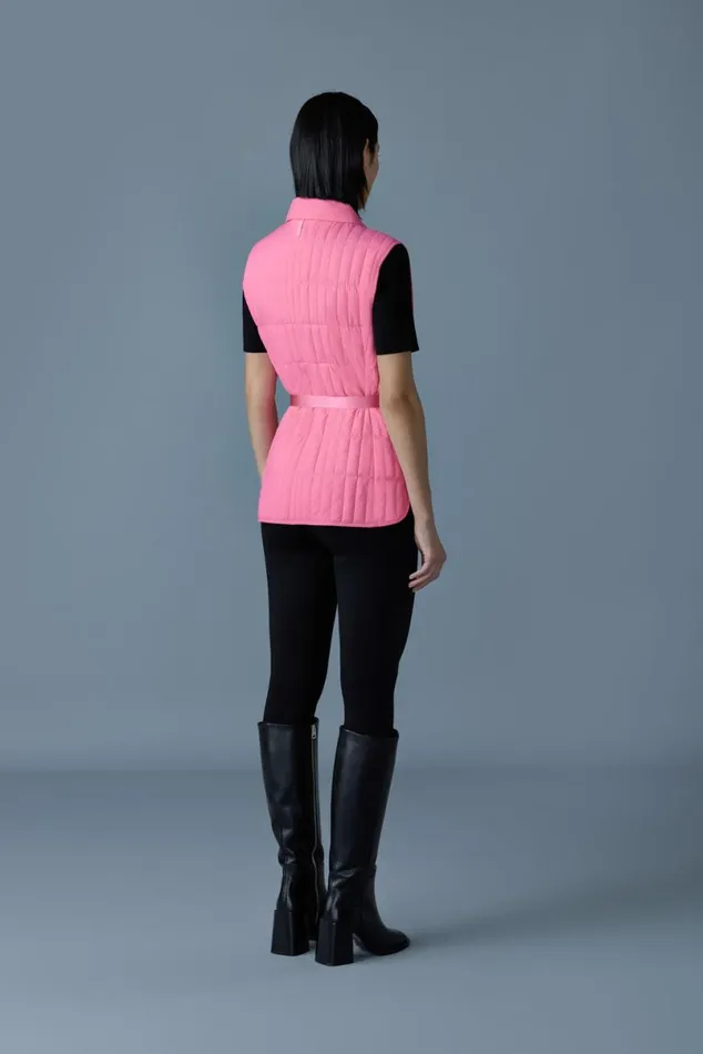 Vests Women Mackage HELIA Light Down Vertical Quilted Vest Black