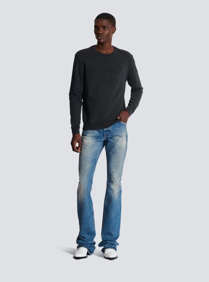 Vintage Sweatshirt Grey Men Balmain Sweatshirts
