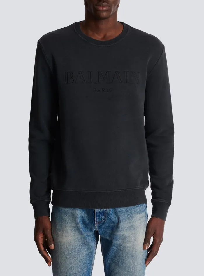Vintage Sweatshirt Grey Men Balmain Sweatshirts