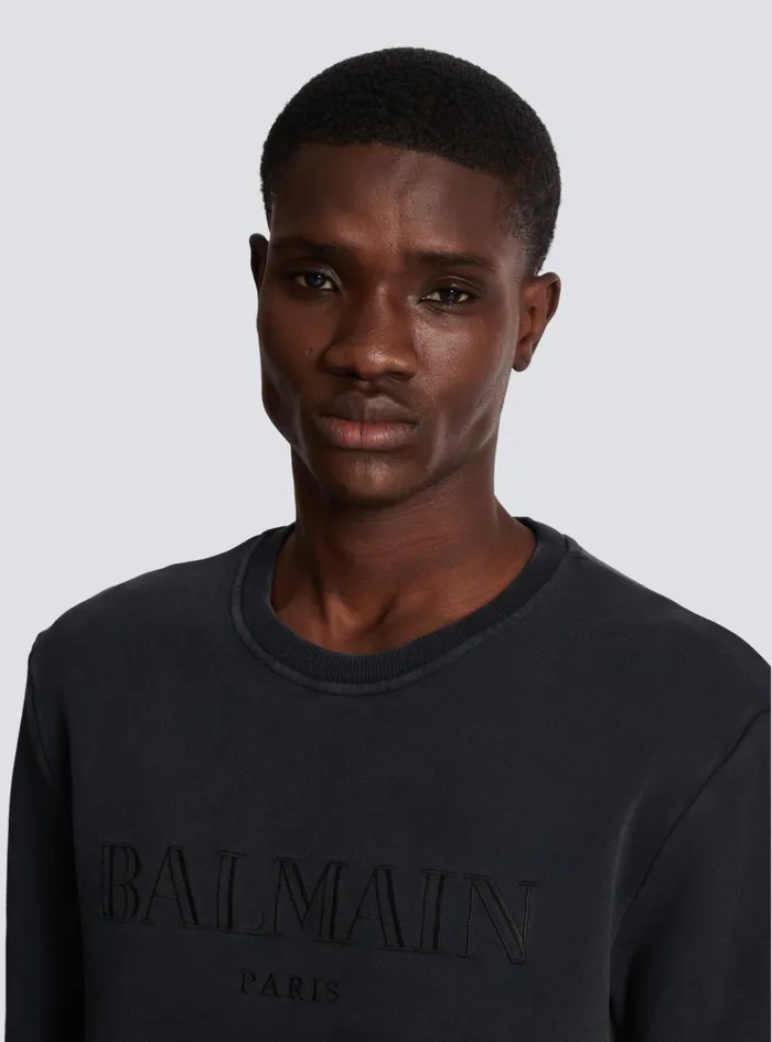 Vintage Sweatshirt Grey Men Balmain Sweatshirts