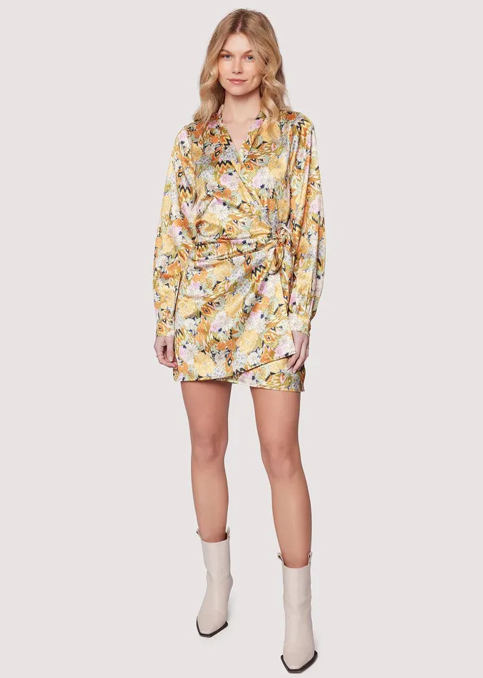 Wildflower Dusk Mini Dress Olivemultifloral Women Lost Wander Dresses