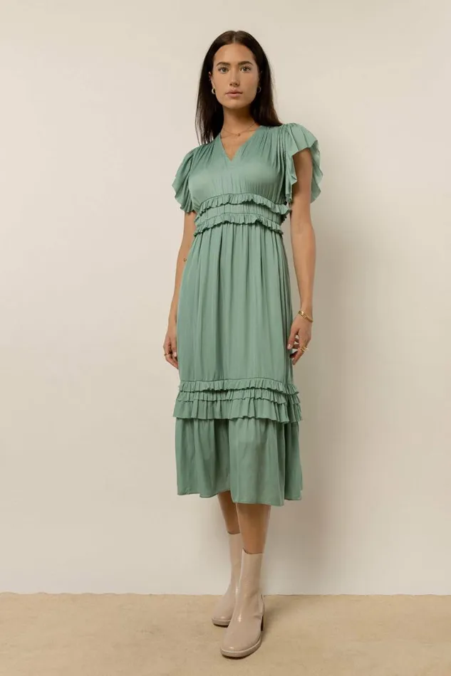 Willa Ruffle Dress In Seafoam Seafoam Women Bohme Dresses