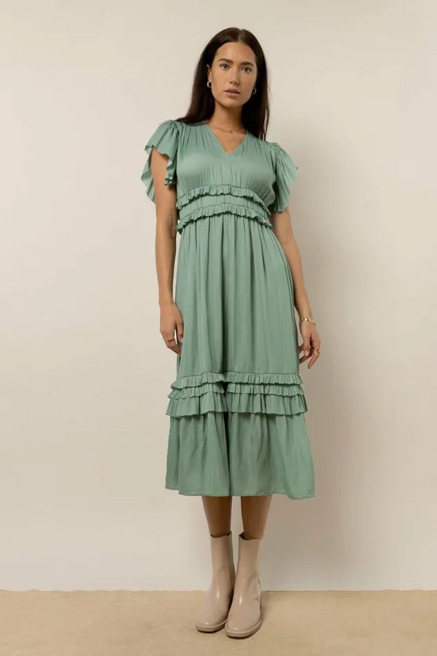 Willa Ruffle Dress In Seafoam Seafoam Women Bohme Dresses