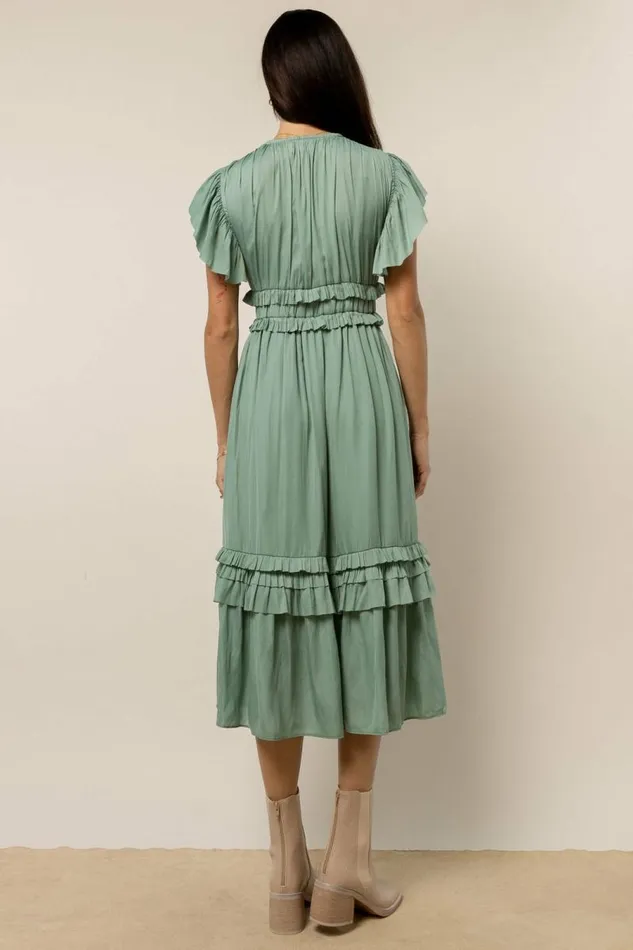Willa Ruffle Dress In Seafoam Seafoam Women Bohme Dresses