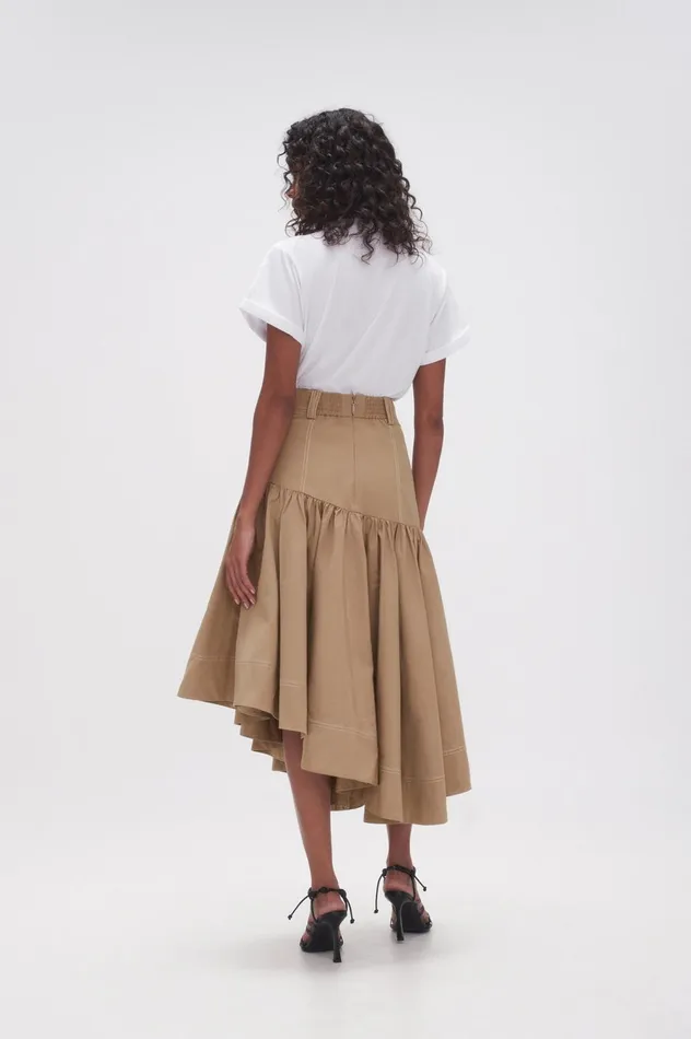 Willow Utility Midi Skirt Taupe Grey Women Aje Skirts