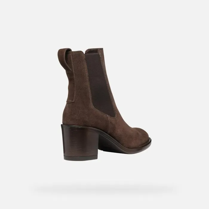 Woman Geox Ankle Boots FARNIA WOMAN Coffee Medium Heel Ankle Boots Coffee