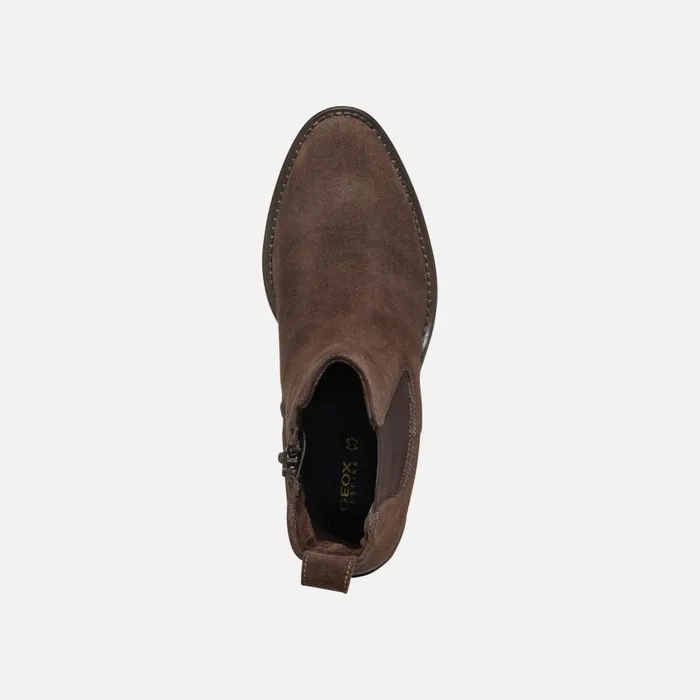 Woman Geox Ankle Boots FARNIA WOMAN Coffee Medium Heel Ankle Boots Coffee