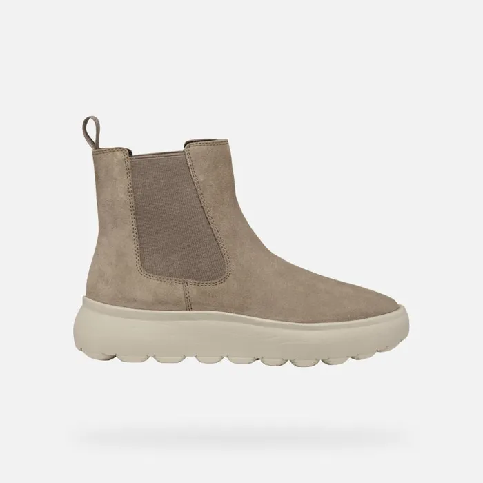 Woman Geox Ankle Boots SPHERICA EC41 WOMAN Taupe Chelsea Boots Taupe