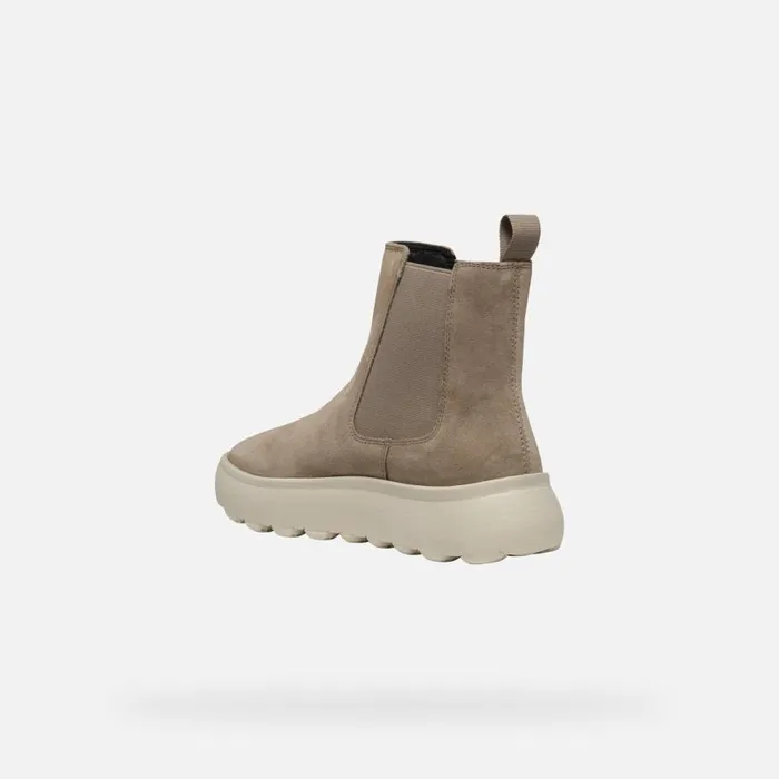 Woman Geox Ankle Boots SPHERICA EC41 WOMAN Taupe Chelsea Boots Taupe