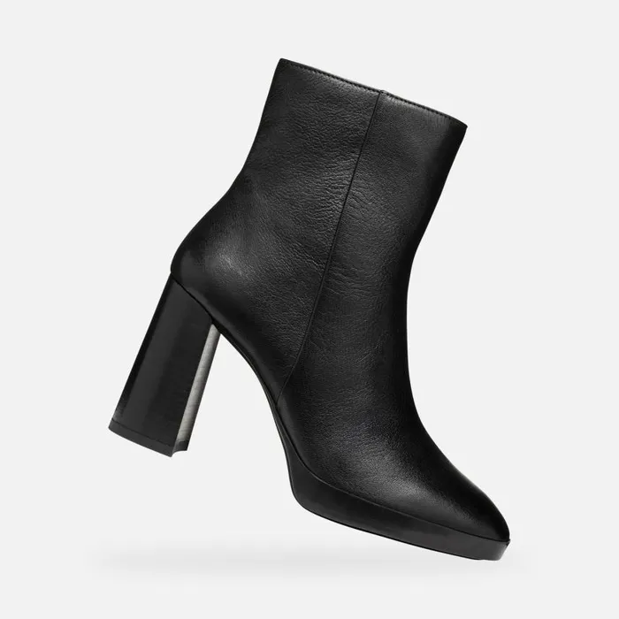 Woman Geox Ankle Boots TEULADA WOMAN Black Highheel Ankle Boots Black