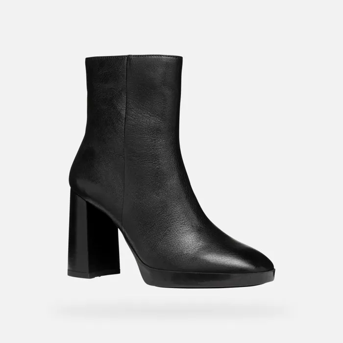 Woman Geox Ankle Boots TEULADA WOMAN Black Highheel Ankle Boots Black