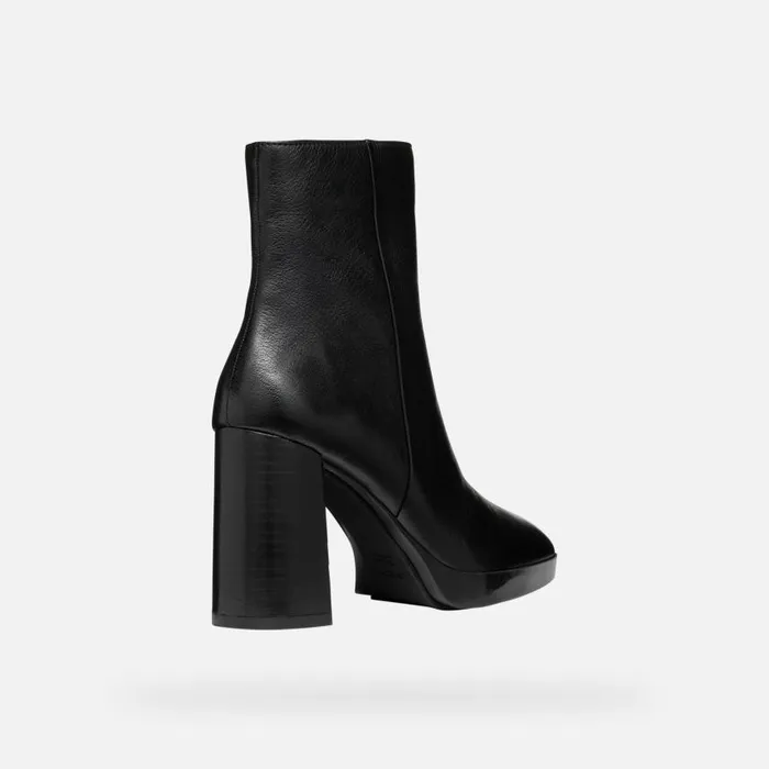 Woman Geox Ankle Boots TEULADA WOMAN Black Highheel Ankle Boots Black