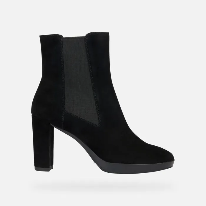 Woman Geox Ankle Boots WALK PLEASURE HighHeel Ankle Boots Black Woman FW Black