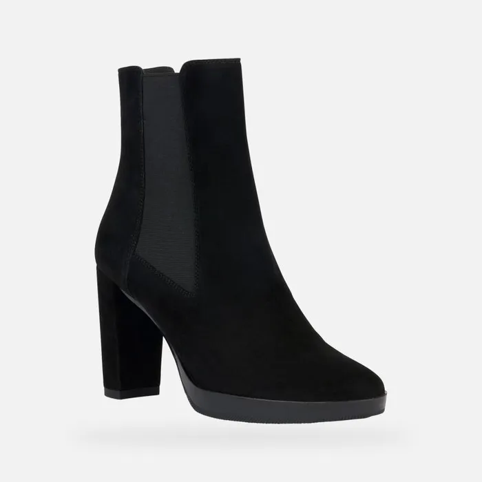 Woman Geox Ankle Boots WALK PLEASURE HighHeel Ankle Boots Black Woman FW Black