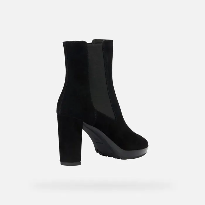 Woman Geox Ankle Boots WALK PLEASURE HighHeel Ankle Boots Black Woman FW Black