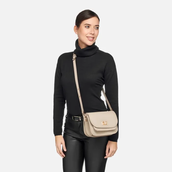Woman Geox Bags FLAVRIE WOMAN Off White Crossbody Bag Off White