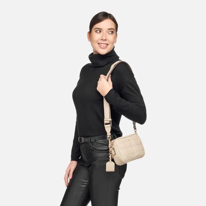 Woman Geox Bags NARCISIA WOMAN Off White Crossbody Bag Off White