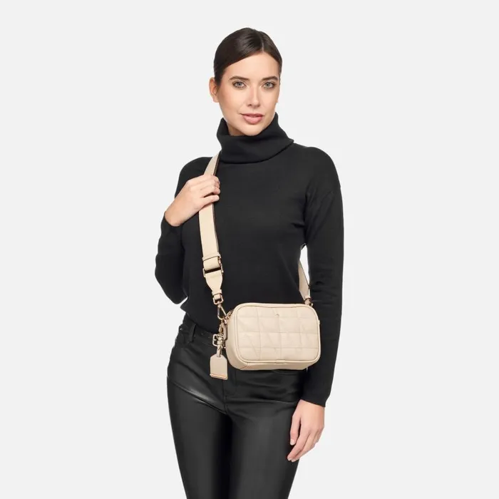 Woman Geox Bags NARCISIA WOMAN Off White Crossbody Bag Off White