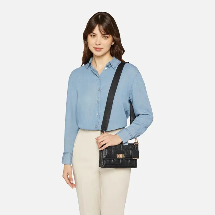 Woman Geox Bags VERIANA A Shoulder Bag Black Woman Geox Black