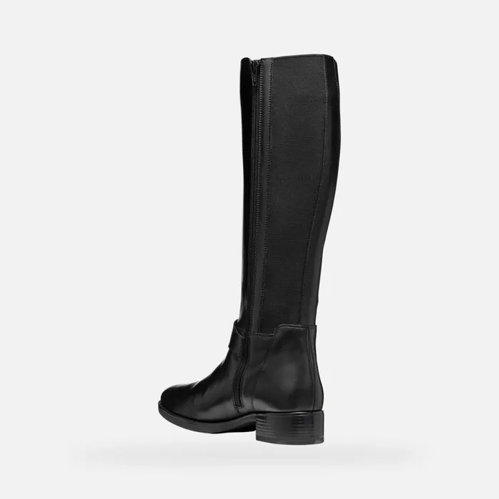 Woman Geox Boots FELICITY WOMAN Black Leather Boots Black