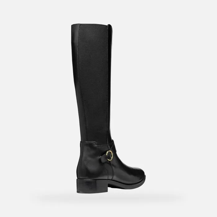 Woman Geox Boots FELICITY WOMAN Black Leather Boots Black