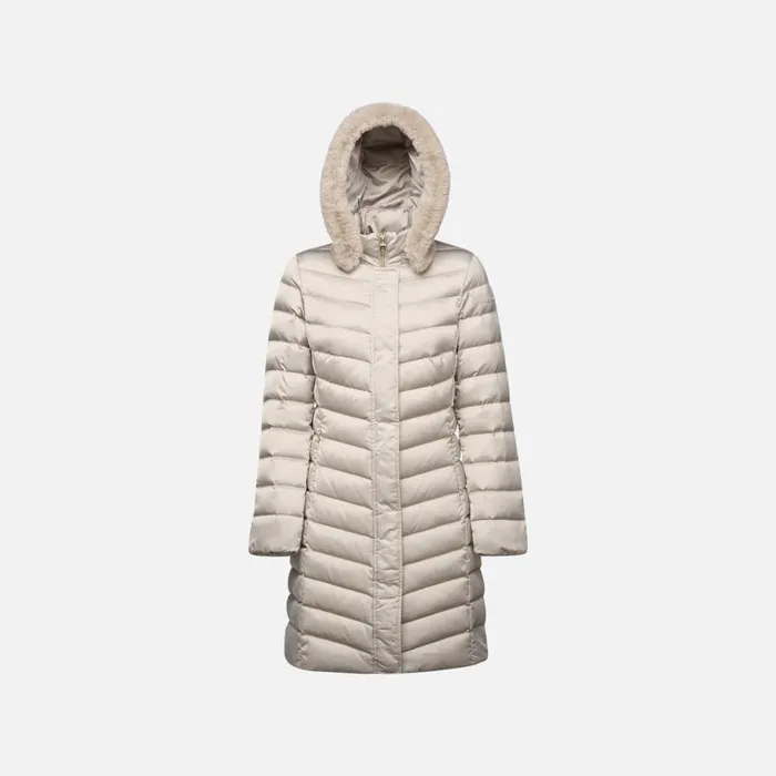 Woman Geox Down Jackets BETTANIE WOMAN String Fulllength Quilted Coat String