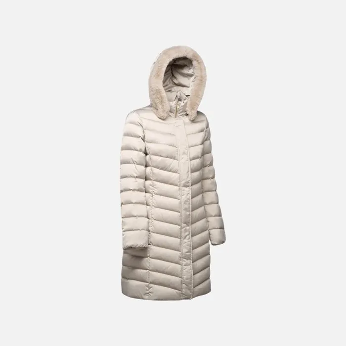 Woman Geox Down Jackets BETTANIE WOMAN String Fulllength Quilted Coat String