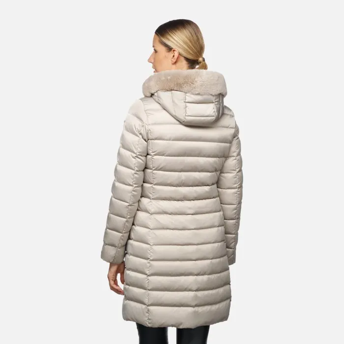Woman Geox Down Jackets BETTANIE WOMAN String Fulllength Quilted Coat String