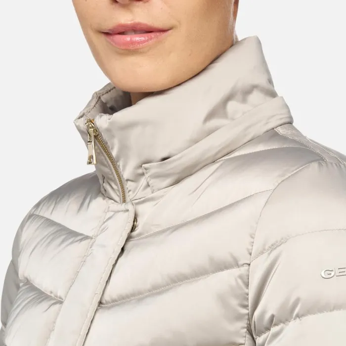 Woman Geox Down Jackets BETTANIE WOMAN String Fulllength Quilted Coat String
