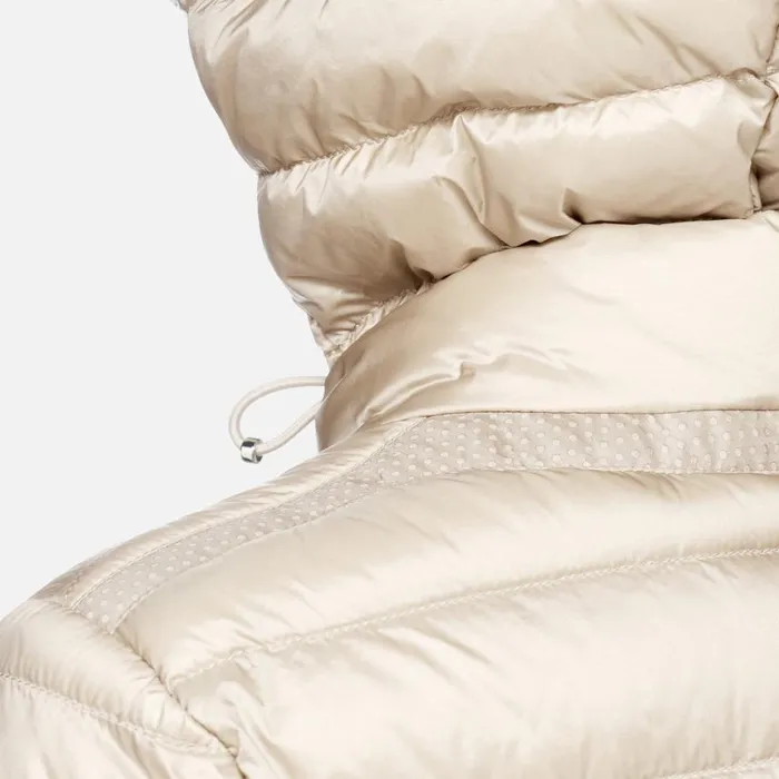 Woman Geox Down Jackets JAYSEN WOMAN Moonbeam Short Down Jacket Moonbeam