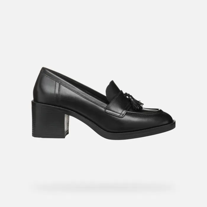 Woman Geox Heels SERILDA 60 WOMAN Black Heeled Loafers Black