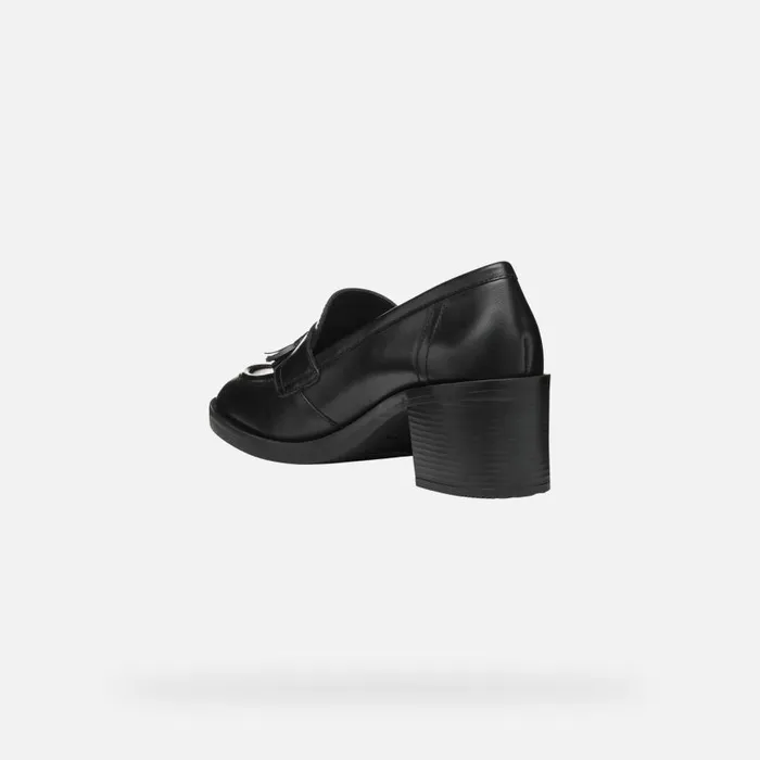 Woman Geox Heels SERILDA 60 WOMAN Black Heeled Loafers Black