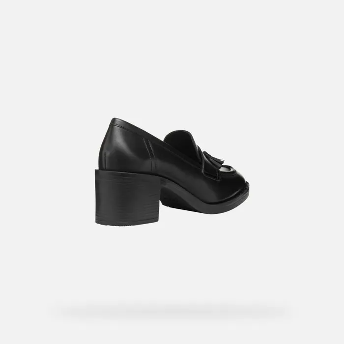 Woman Geox Heels SERILDA 60 WOMAN Black Heeled Loafers Black